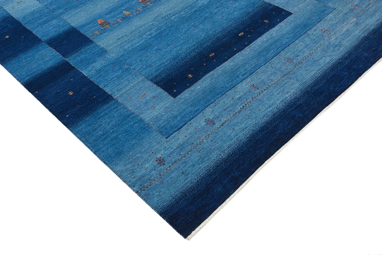 Gabbeh-tæppe - Loribaft Indus - 235 x 169 cm - havblå