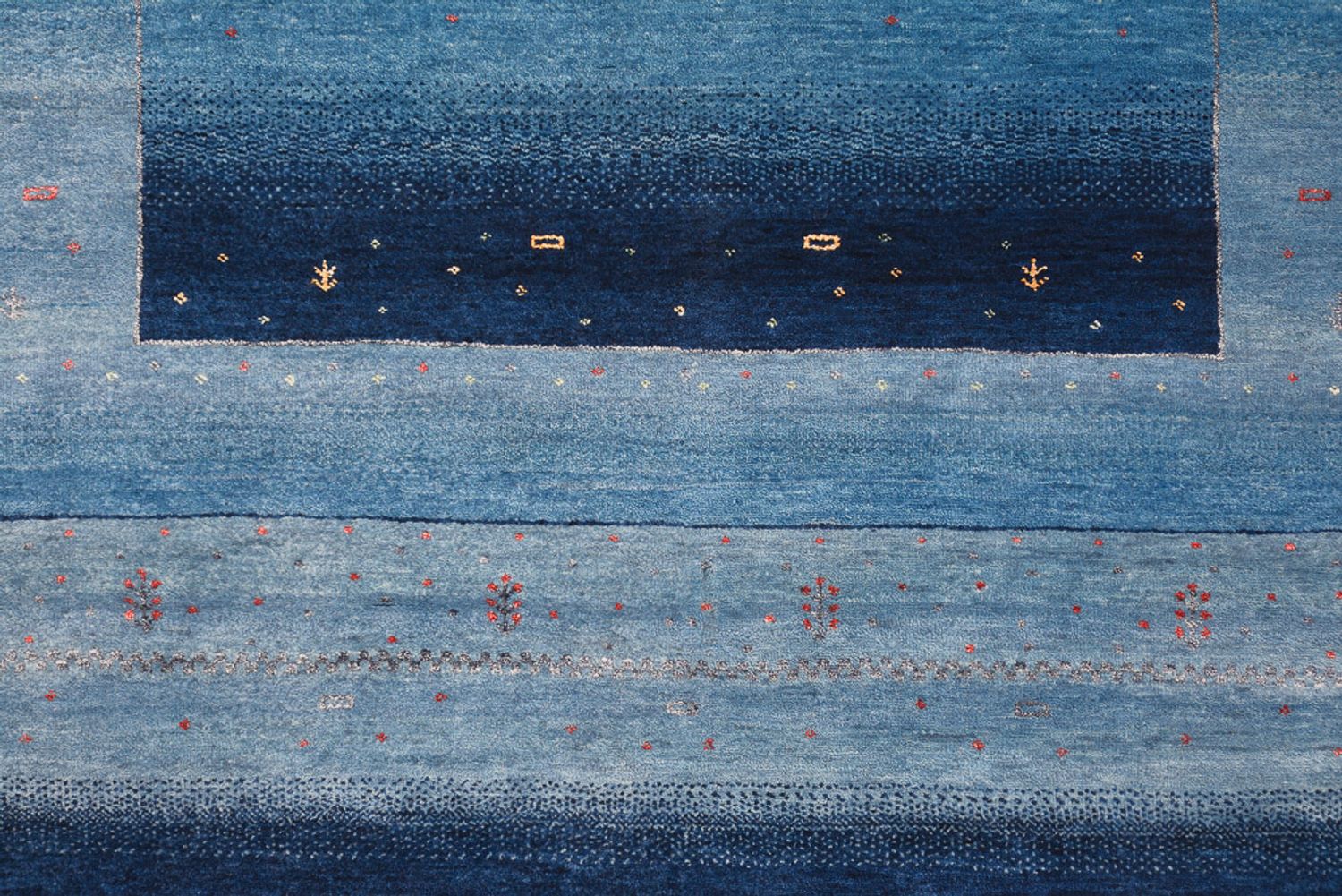 Gabbeh-tæppe - Loribaft Indus - 235 x 169 cm - havblå