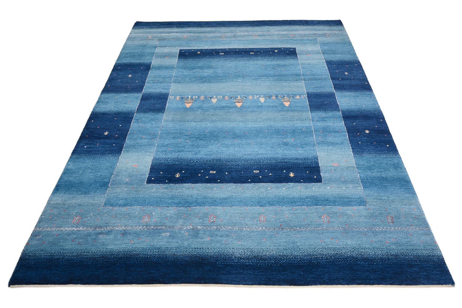 Gabbeh-tæppe - Loribaft Indus - 235 x 169 cm - havblå