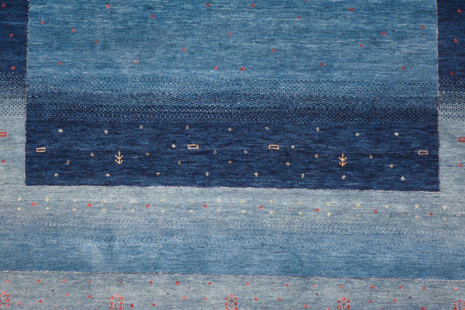 Gabbeh-tæppe - Loribaft Indus - 304 x 204 cm - havblå
