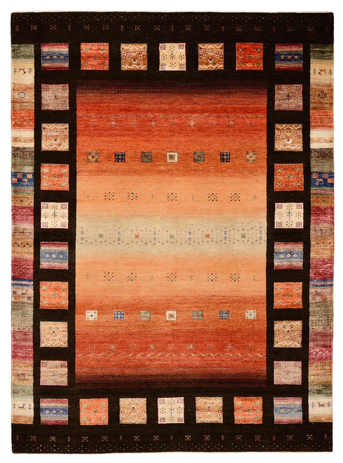 Gabbeh-tæppe - Loribaft Indus - 244 x 178 cm - flerfarvet