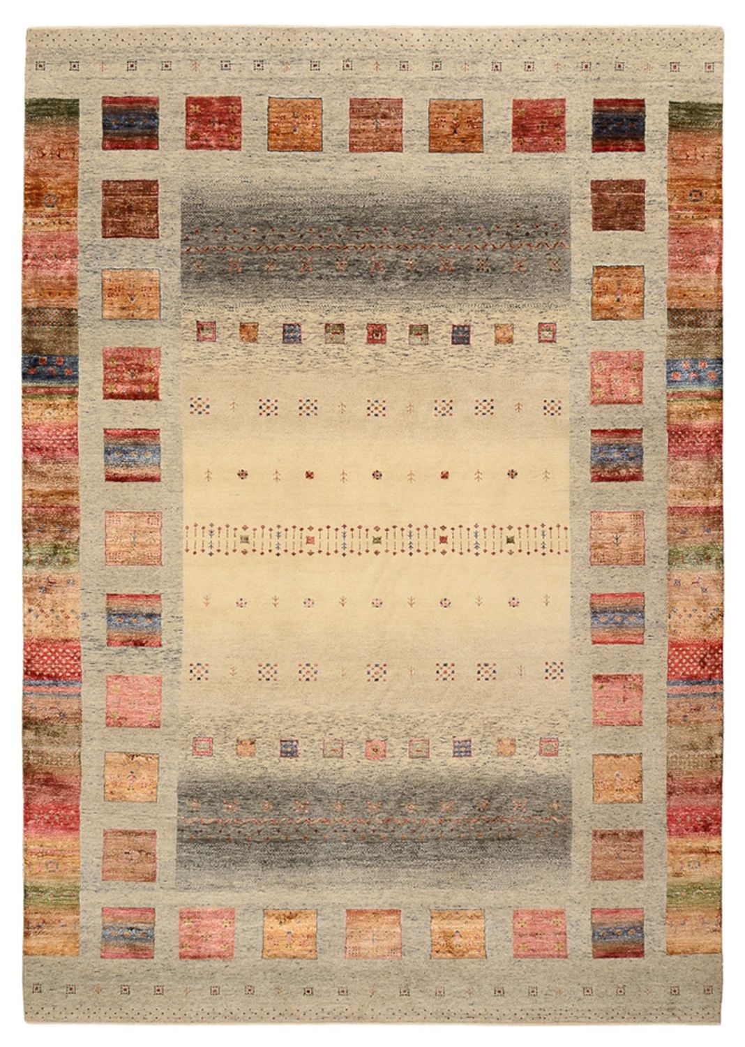 Gabbeh-tæppe - Loribaft Indus - 354 x 248 cm - mørk beige