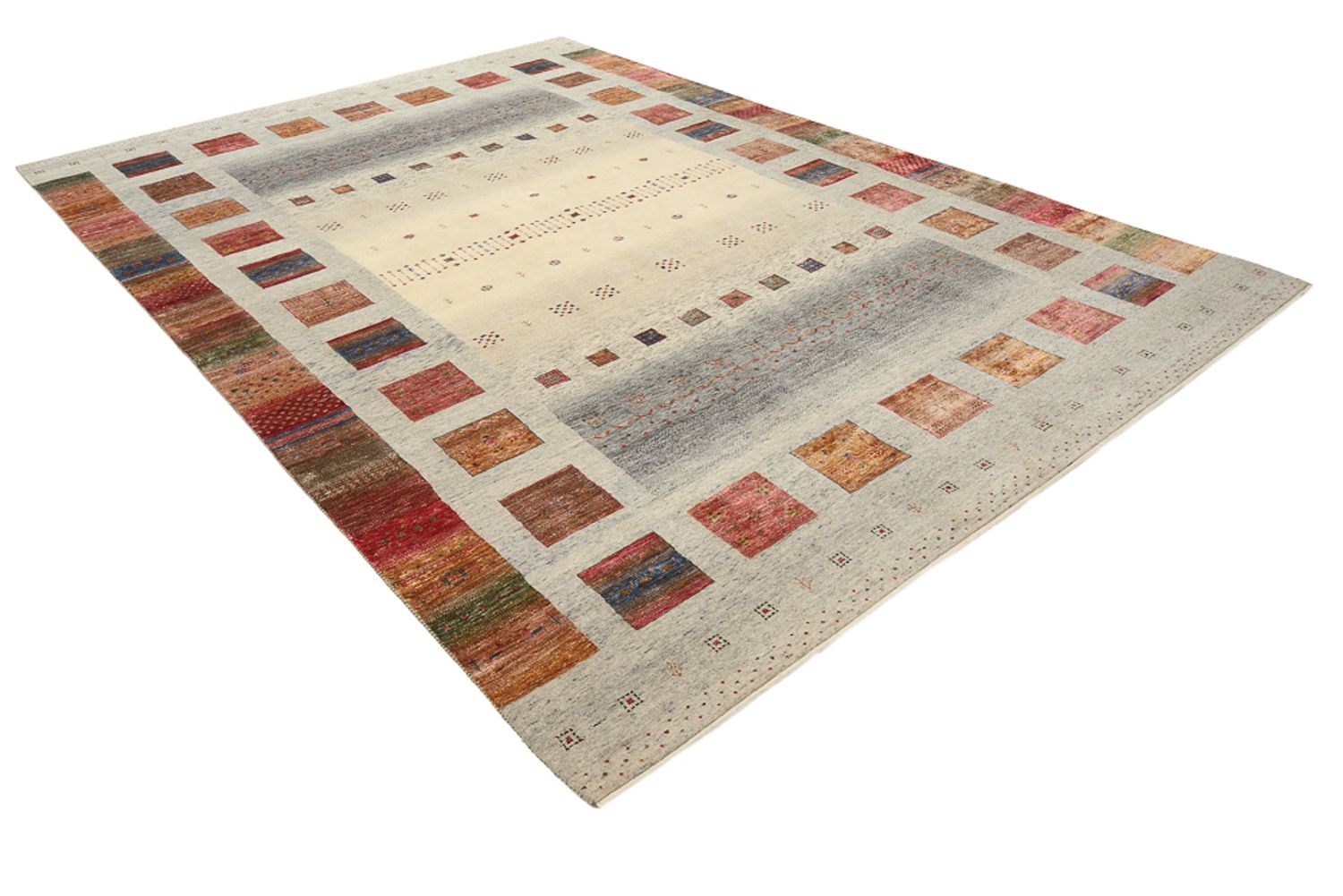 Gabbeh-tæppe - Loribaft Indus - 354 x 248 cm - mørk beige