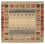 Gabbeh-tæppe - Loribaft Indus firkantet  - 156 x 152 cm - mørk beige