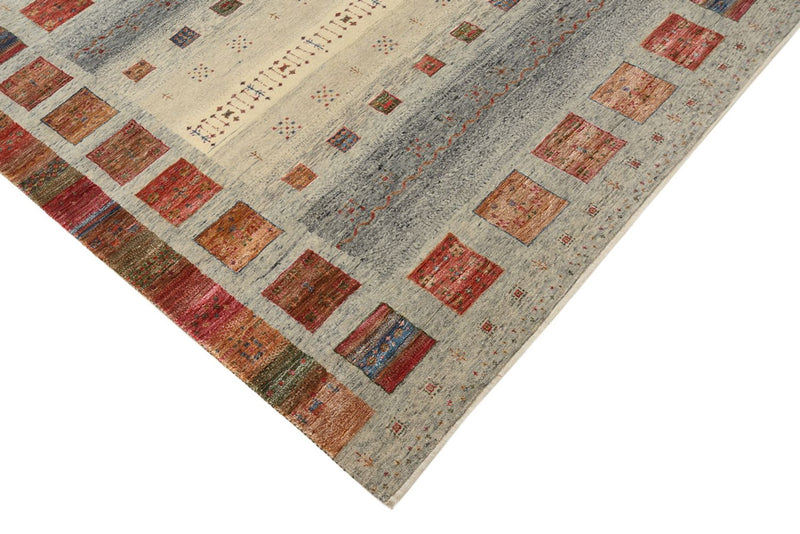 Gabbeh-tæppe - Loribaft Indus firkantet  - 156 x 152 cm - mørk beige