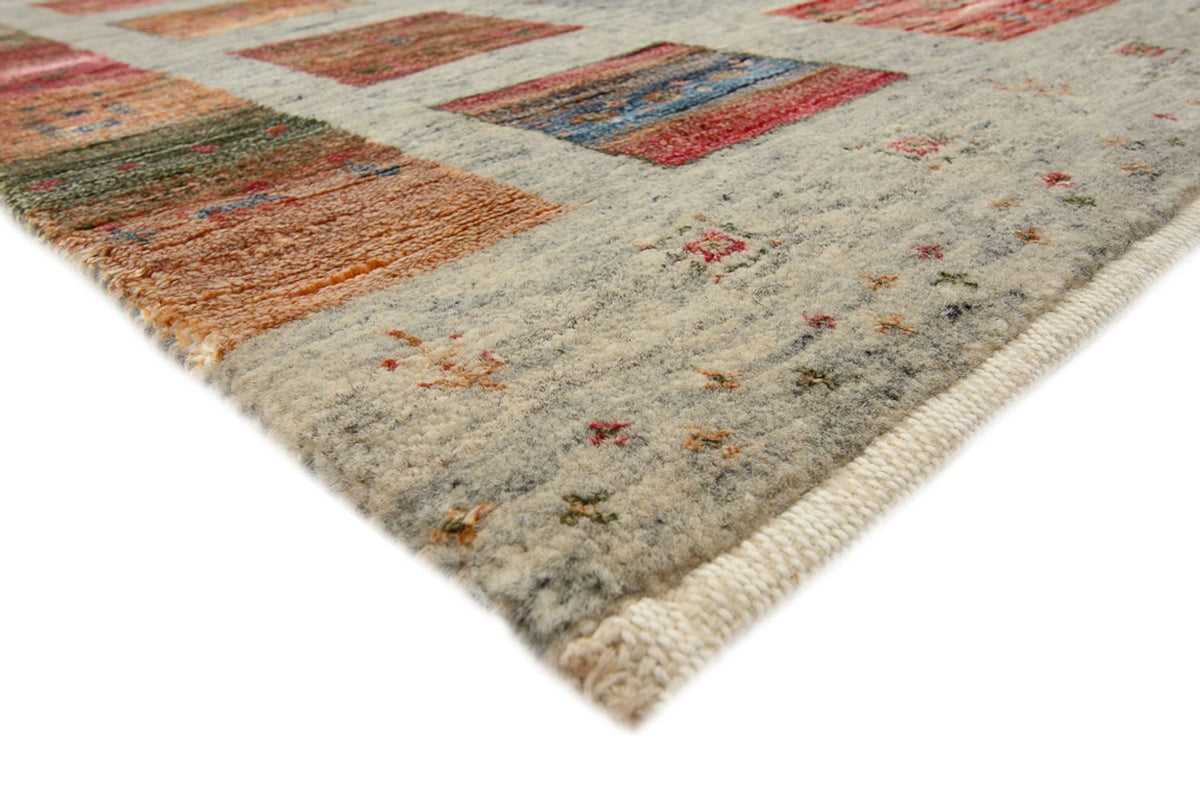 Gabbeh-tæppe - Loribaft Indus firkantet  - 156 x 152 cm - mørk beige