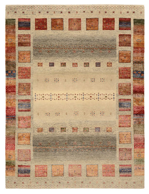 Gabbeh-tæppe - Loribaft Indus - 204 x 154 cm - mørk beige