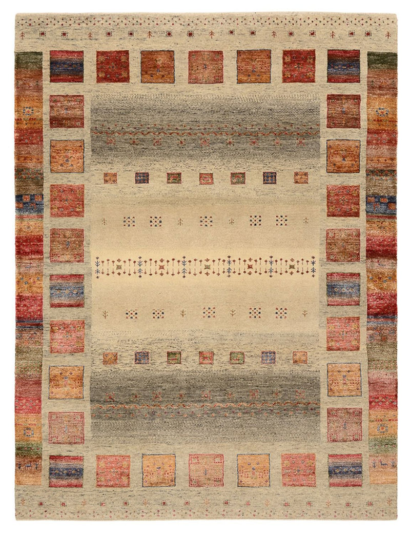 Gabbeh-tæppe - Loribaft Indus - 204 x 154 cm - mørk beige