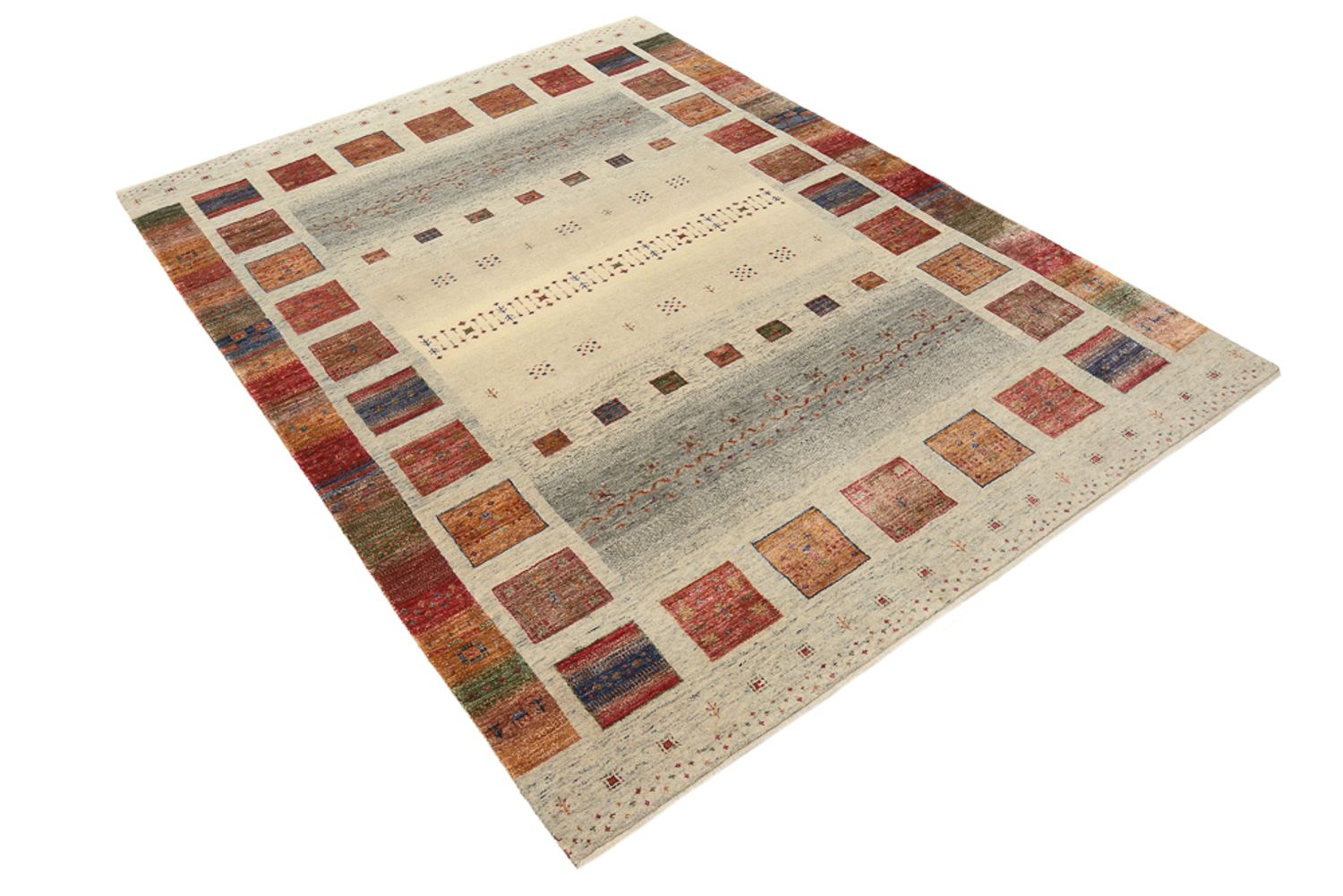 Gabbeh-tæppe - Loribaft Indus - 204 x 154 cm - mørk beige