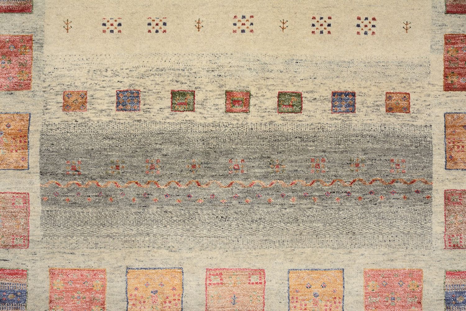 Gabbeh-tæppe - Loribaft Indus - 204 x 154 cm - mørk beige