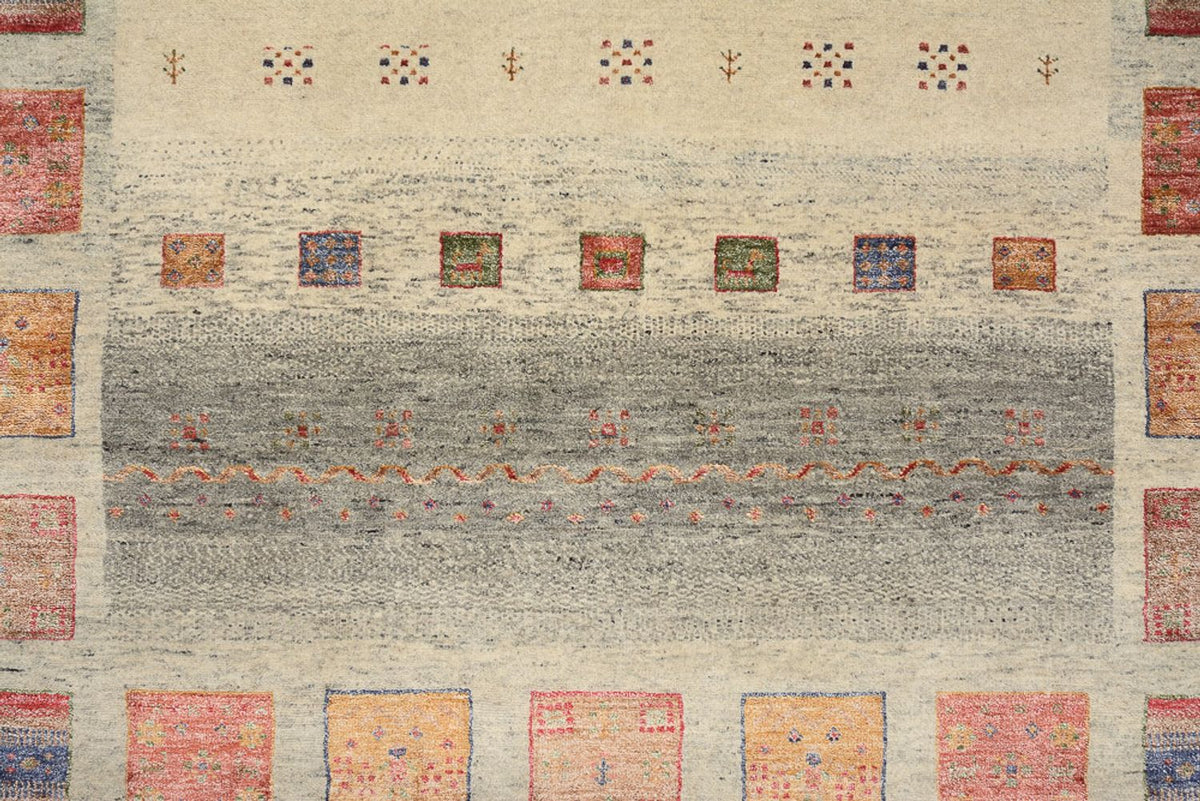 Gabbeh-tæppe - Loribaft Indus - 204 x 154 cm - mørk beige