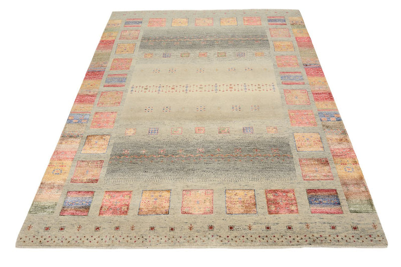 Gabbeh-tæppe - Loribaft Indus - 204 x 154 cm - mørk beige