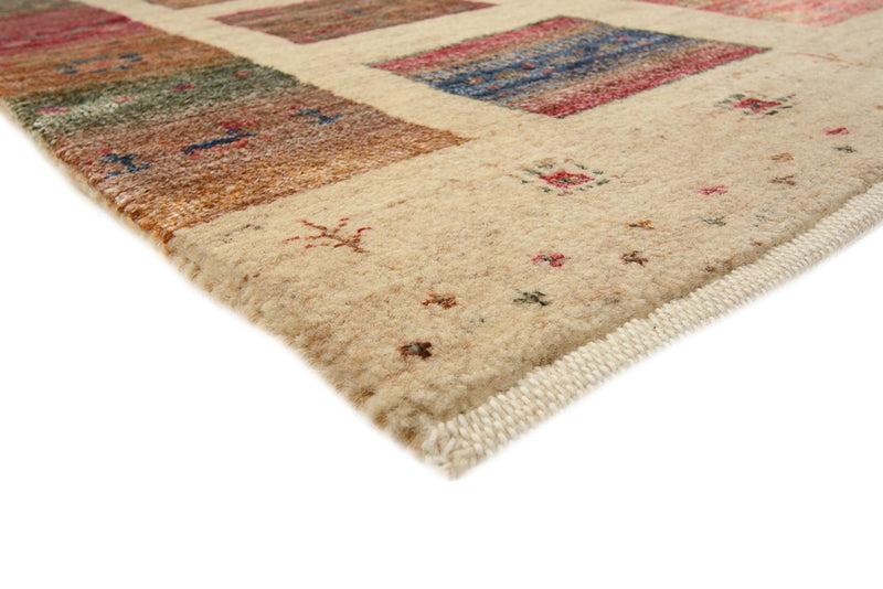 Gabbeh-tæppe - Loribaft Indus firkantet  - 155 x 153 cm - mørk beige
