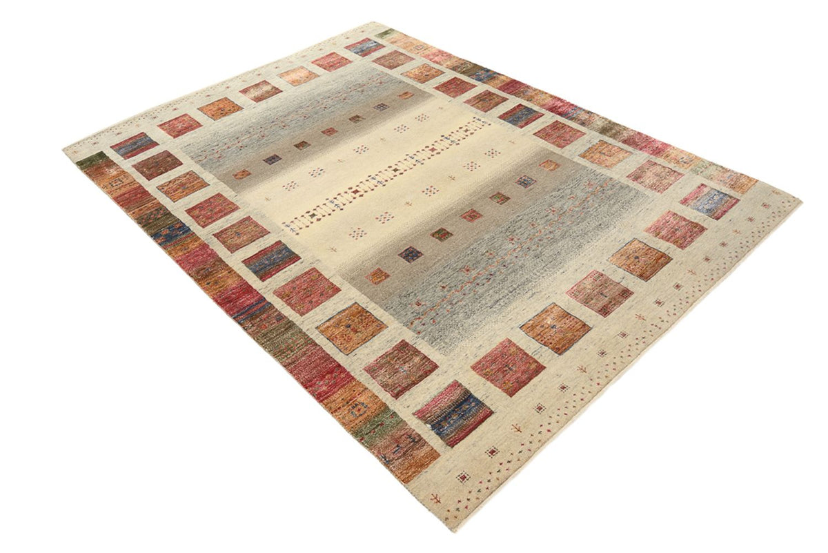 Gabbeh-tæppe - Loribaft Indus - 205 x 157 cm - mørk beige