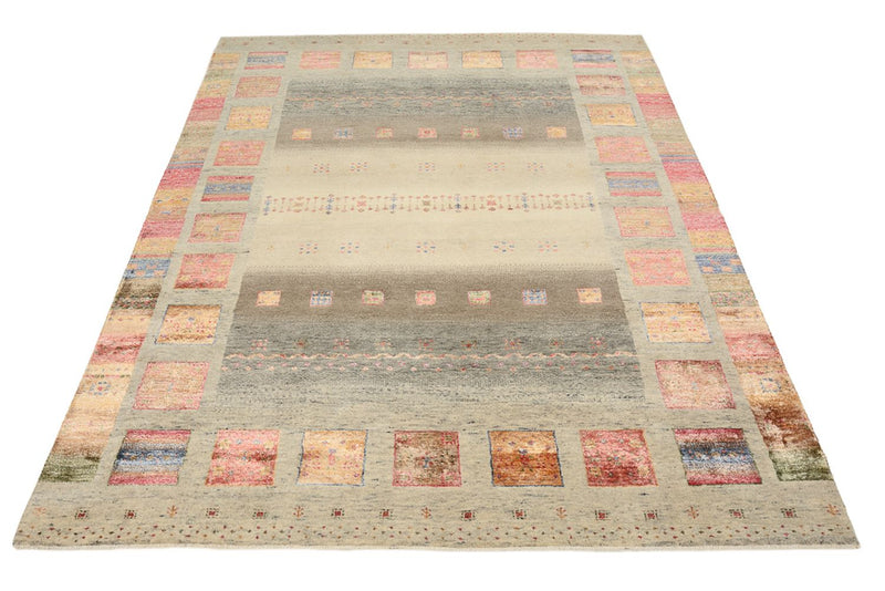 Gabbeh-tæppe - Loribaft Indus - 205 x 157 cm - mørk beige