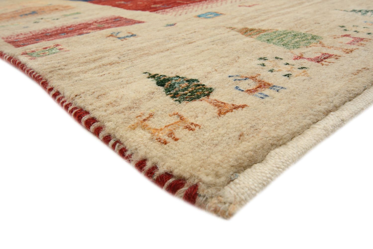 Gabbeh-tæppe - Loribaft Indus firkantet  - 203 x 203 cm - flerfarvet