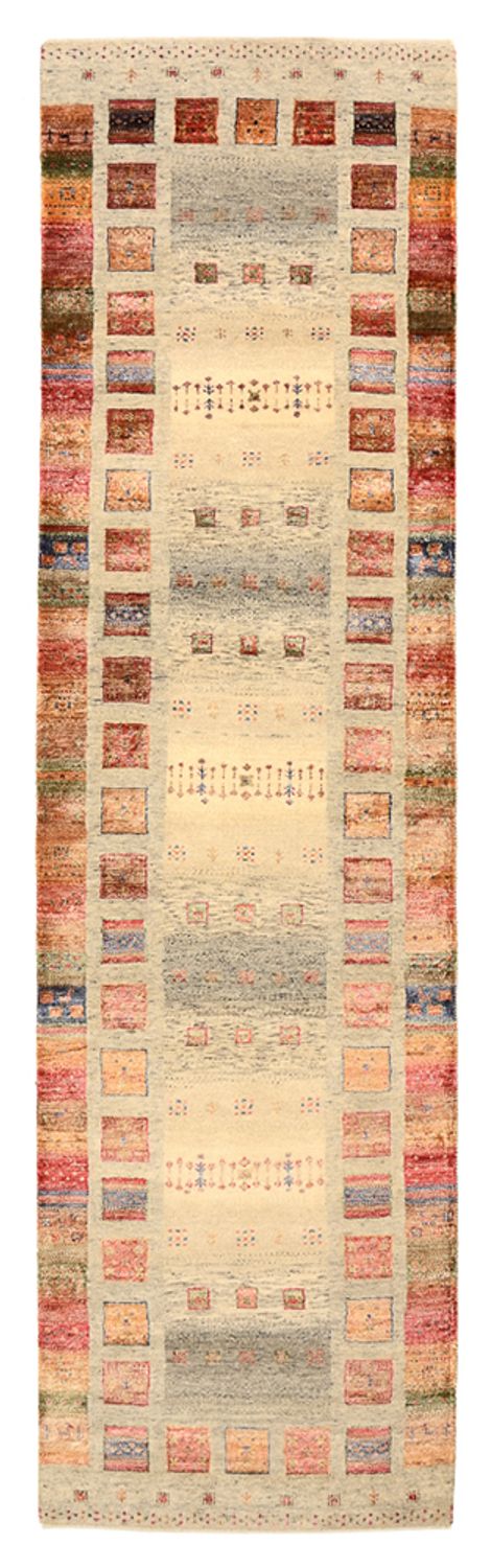 Løber Gabbeh-tæppe - Loribaft Indus - 306 x 84 cm - mørk beige