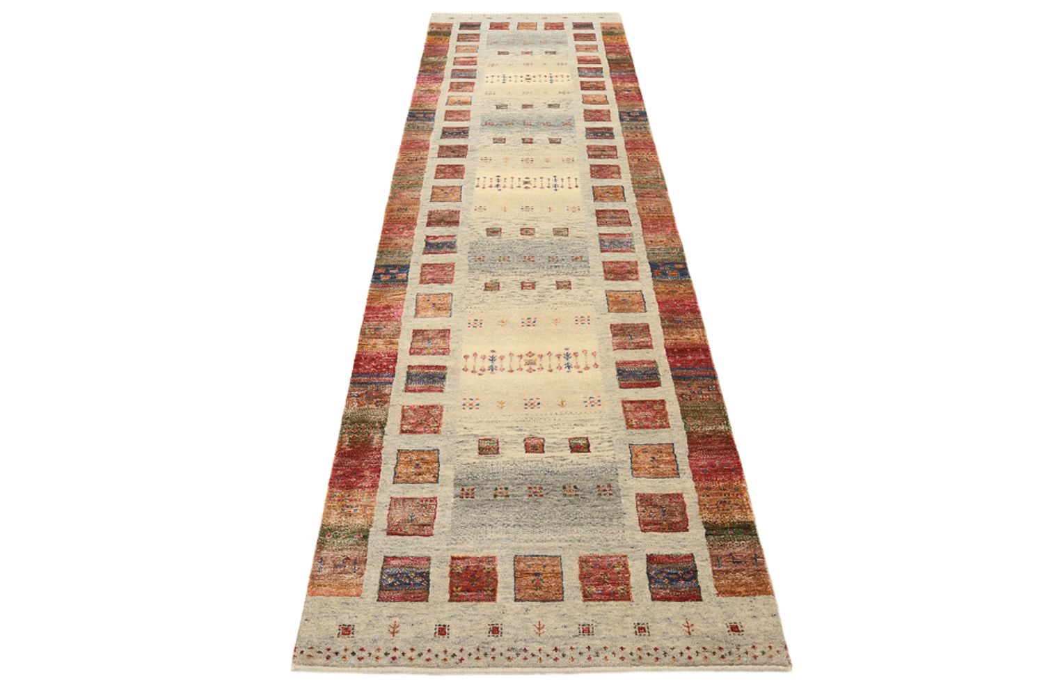 Løber Gabbeh-tæppe - Loribaft Indus - 306 x 84 cm - mørk beige