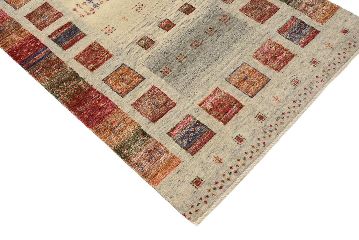Løber Gabbeh-tæppe - Loribaft Indus - 306 x 84 cm - mørk beige