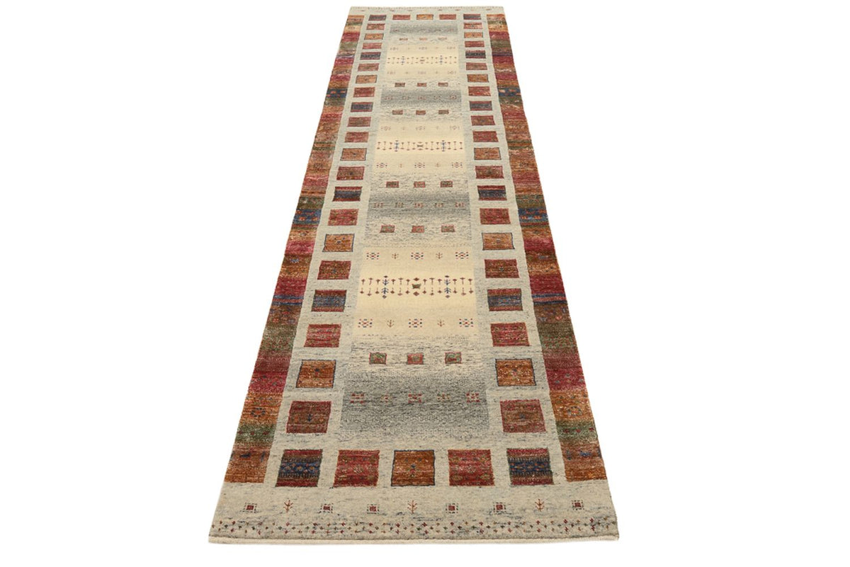 Løber Gabbeh-tæppe - Loribaft Indus - 306 x 85 cm - mørk beige