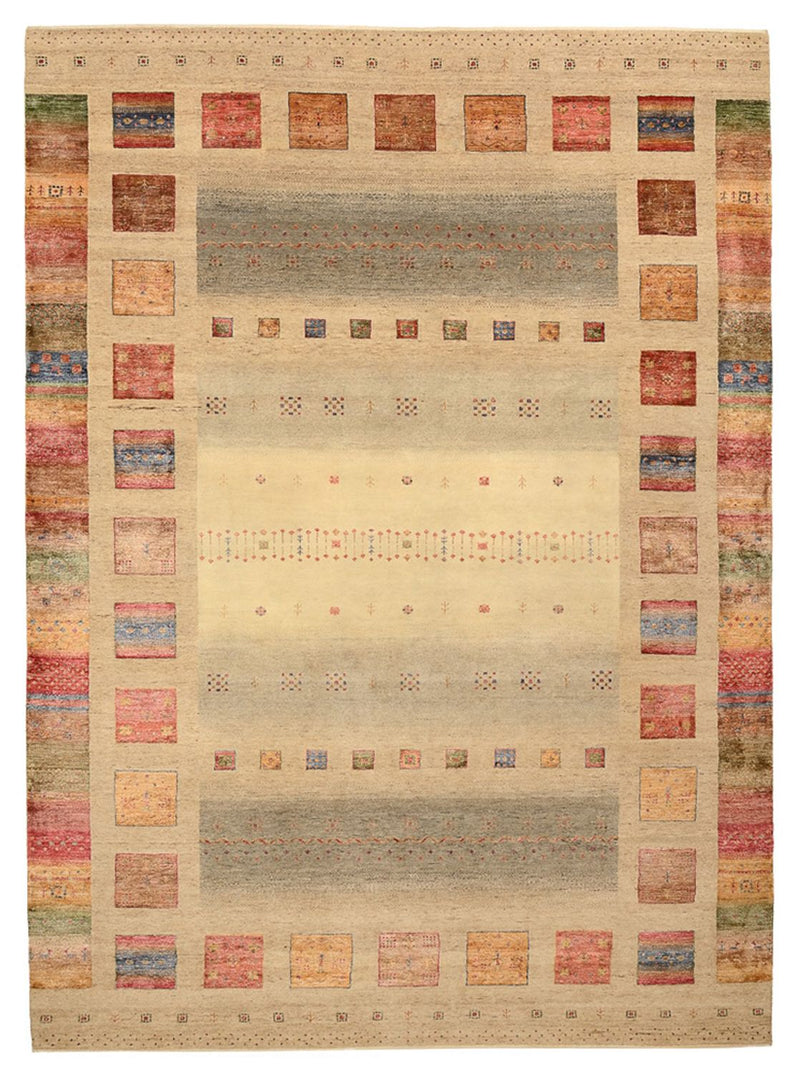 Gabbeh-tæppe - Loribaft Indus - 351 x 254 cm - mørk beige