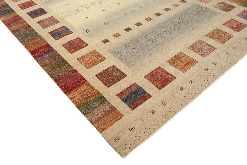 Gabbeh-tæppe - Loribaft Indus - 351 x 254 cm - mørk beige