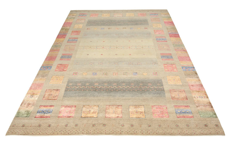 Gabbeh-tæppe - Loribaft Indus - 351 x 254 cm - mørk beige