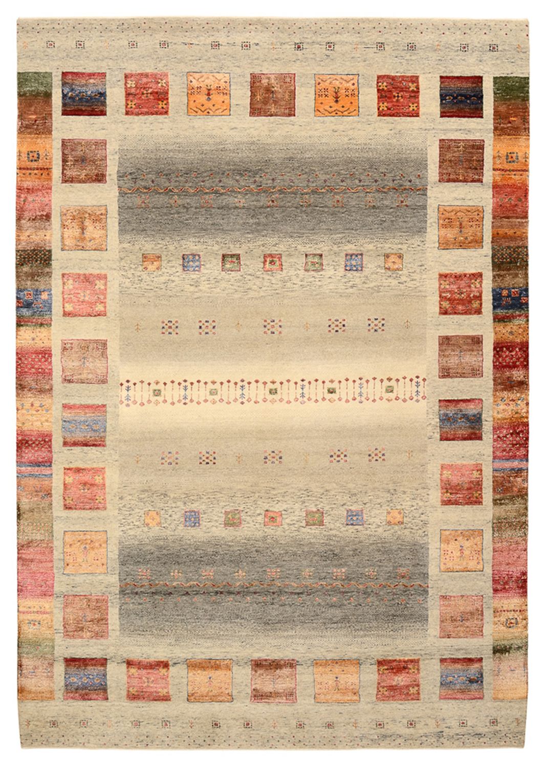 Gabbeh-tæppe - Loribaft Indus - 301 x 207 cm - mørk beige