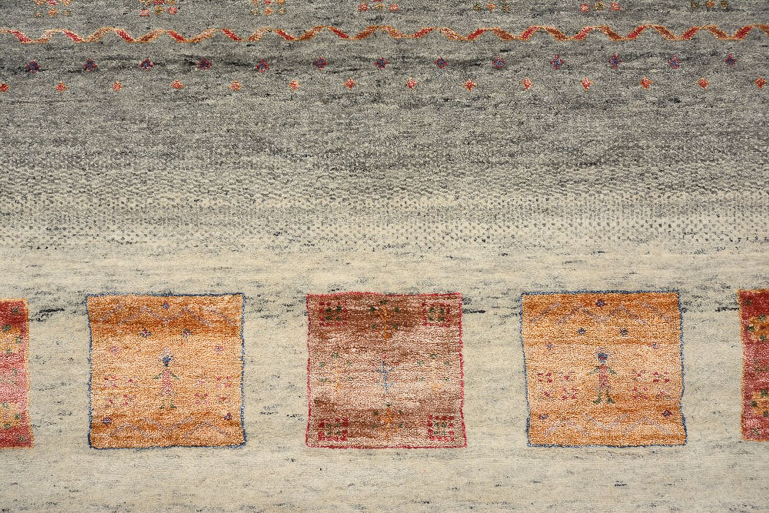 Gabbeh-tæppe - Loribaft Indus - 301 x 207 cm - mørk beige