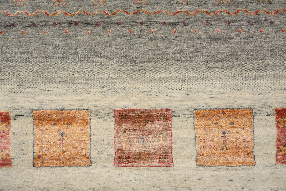 Gabbeh-tæppe - Loribaft Indus - 301 x 207 cm - mørk beige