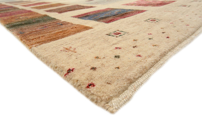 Gabbeh-tæppe - Loribaft Indus firkantet  - 206 x 204 cm - mørk beige