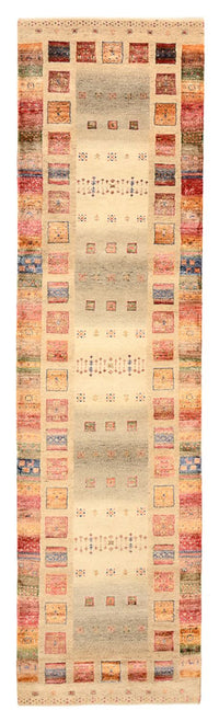 Løber Gabbeh-tæppe - Loribaft Indus - 305 x 81 cm - mørk beige