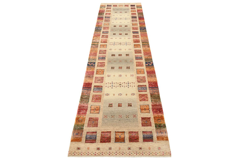 Løber Gabbeh-tæppe - Loribaft Indus - 305 x 81 cm - mørk beige