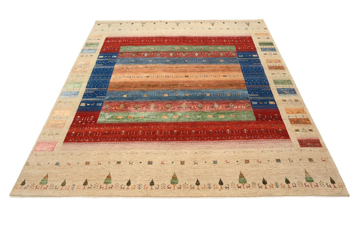 Gabbeh-tæppe - Loribaft Indus - 236 x 205 cm - flerfarvet