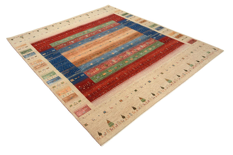 Gabbeh-tæppe - Loribaft Indus - 236 x 205 cm - flerfarvet