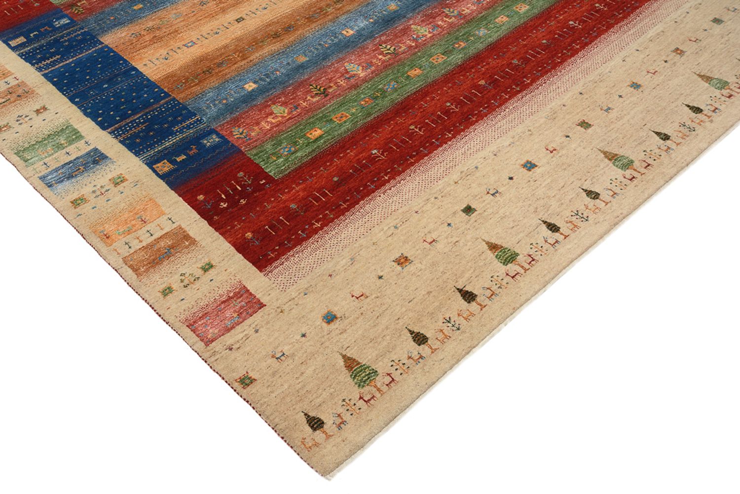 Gabbeh-tæppe - Loribaft Indus - 236 x 205 cm - flerfarvet