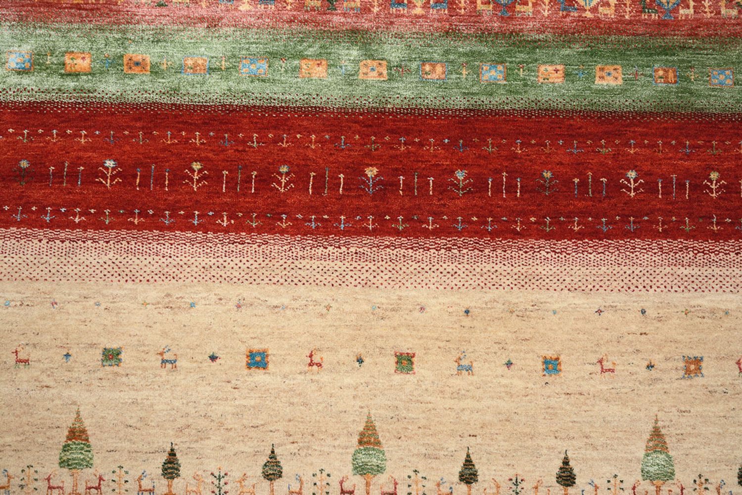 Gabbeh-tæppe - Loribaft Indus - 236 x 205 cm - flerfarvet