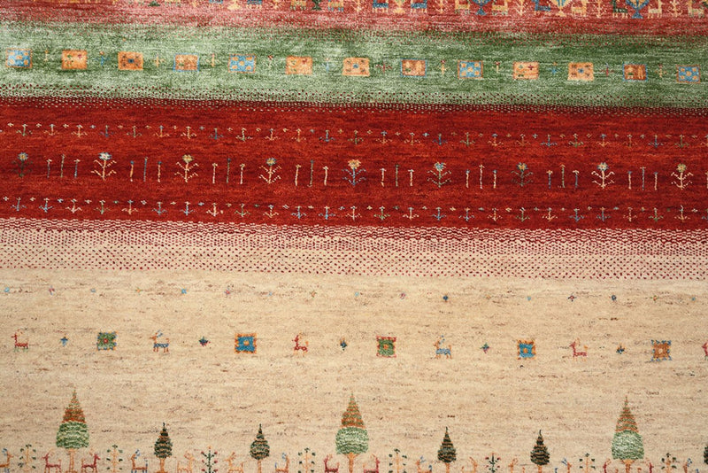 Gabbeh-tæppe - Loribaft Indus - 236 x 205 cm - flerfarvet