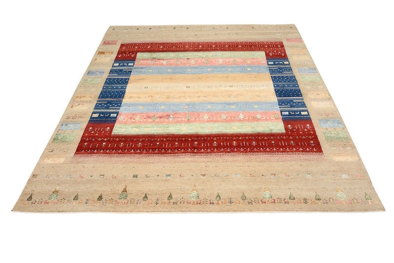 Gabbeh-tæppe - Loribaft Indus - 236 x 205 cm - flerfarvet