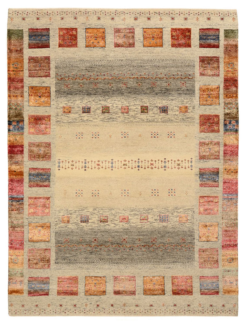 Gabbeh-tæppe - Loribaft Indus - 205 x 154 cm - mørk beige
