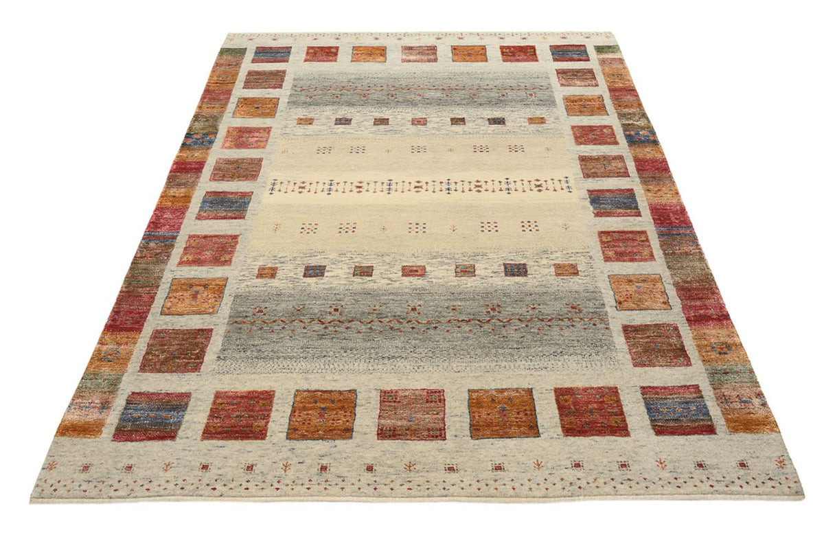Gabbeh-tæppe - Loribaft Indus - 205 x 154 cm - mørk beige