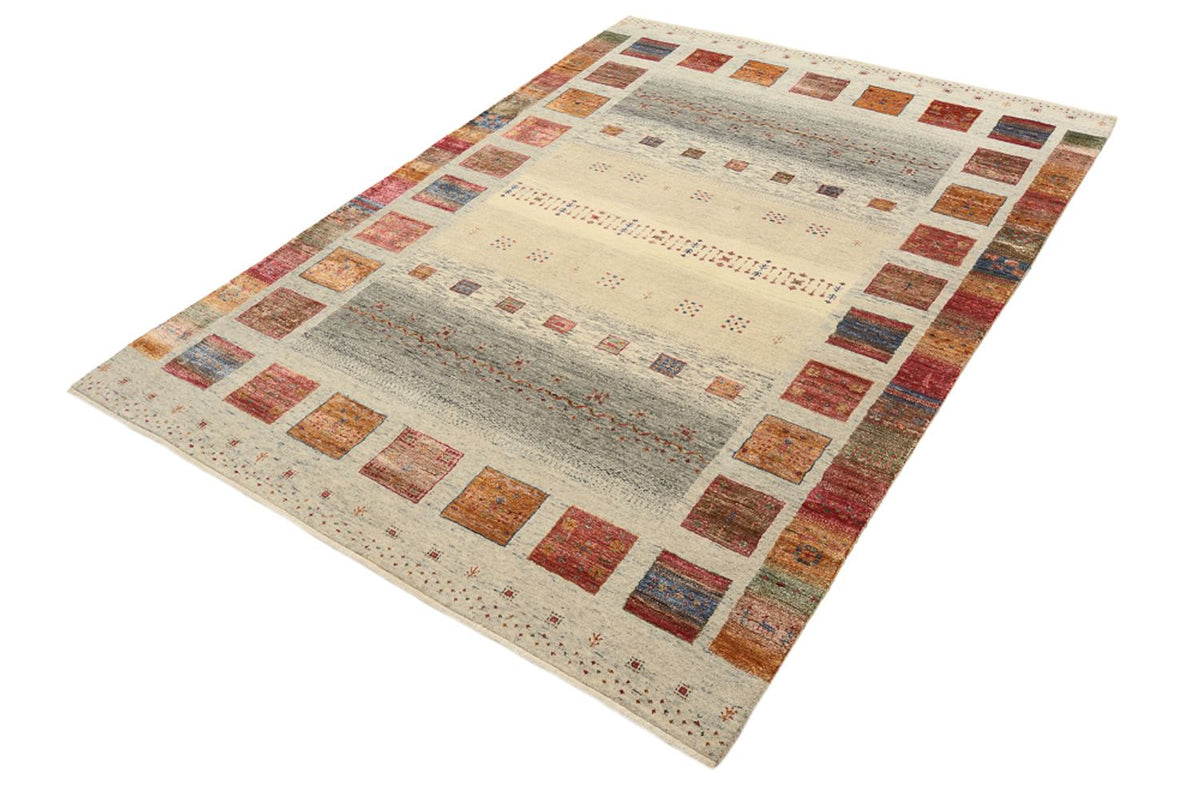 Gabbeh-tæppe - Loribaft Indus - 205 x 154 cm - mørk beige
