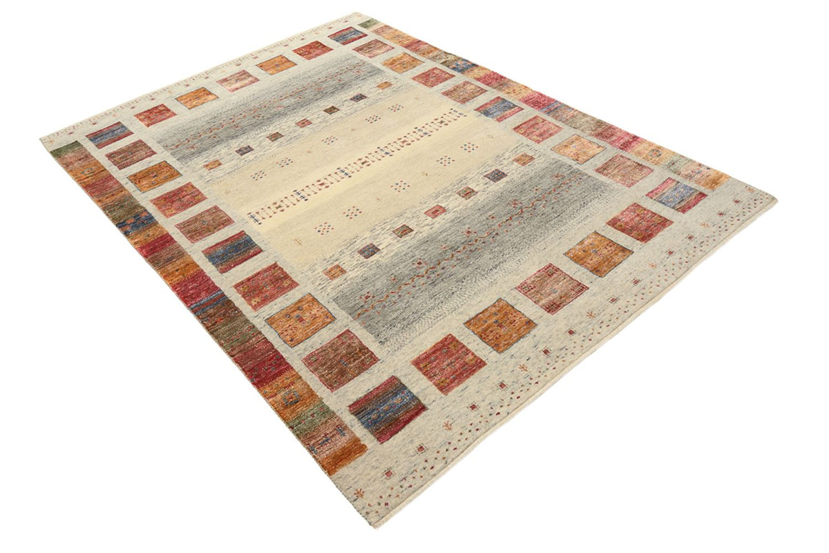 Gabbeh-tæppe - Loribaft Indus - 205 x 154 cm - mørk beige