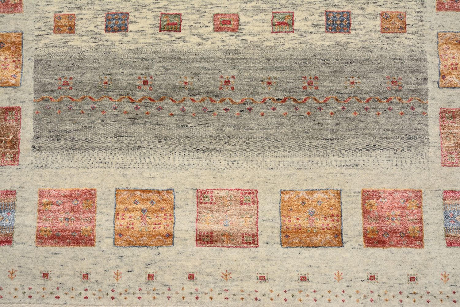 Gabbeh-tæppe - Loribaft Indus - 205 x 154 cm - mørk beige