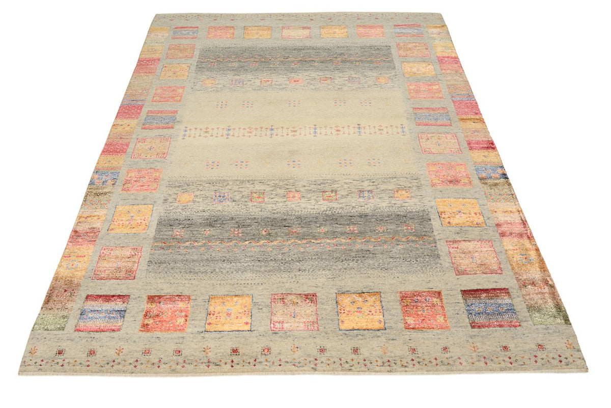 Gabbeh-tæppe - Loribaft Indus - 205 x 154 cm - mørk beige