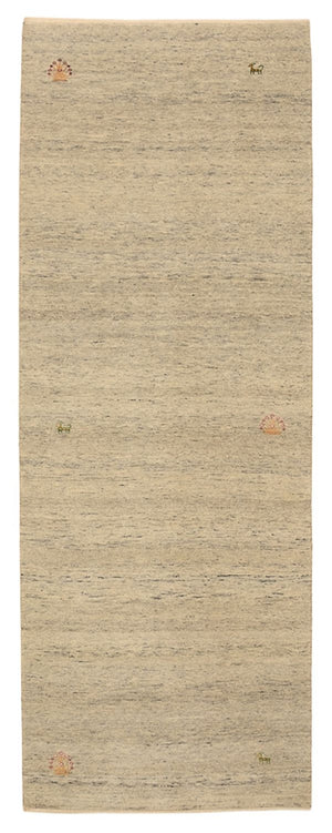 Løber Gabbeh-tæppe - Loribaft Indus - 241 x 85 cm - mørk beige