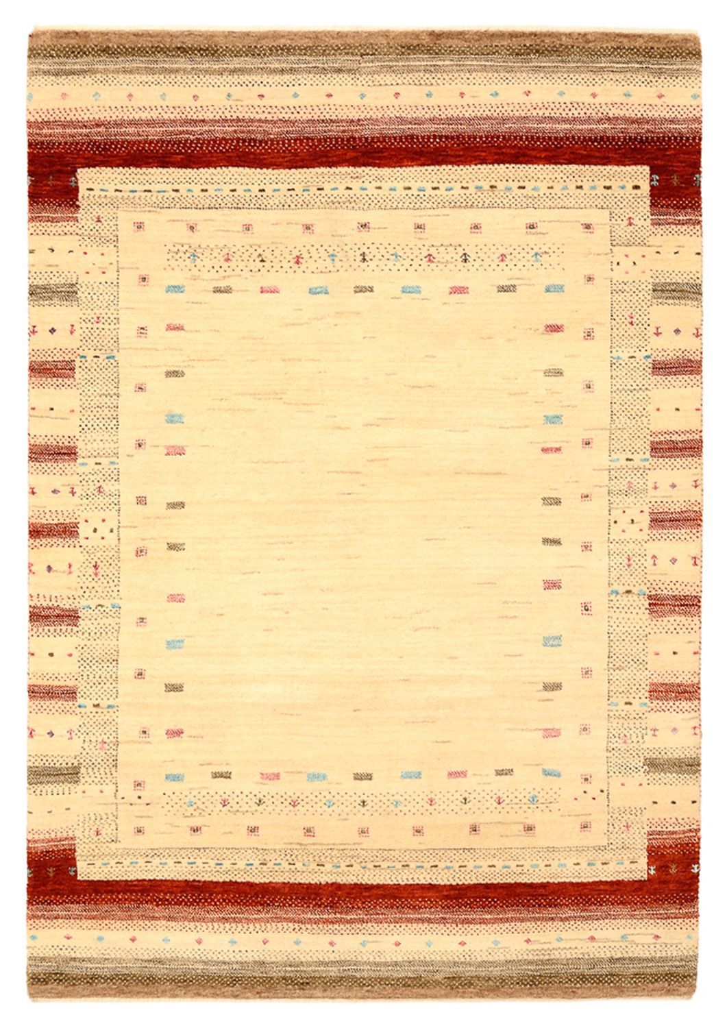 Gabbeh-tæppe - Loribaft Indus - 152 x 106 cm - lys beige