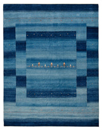 Gabbeh-tæppe - Loribaft Indus - 329 x 253 cm - havblå