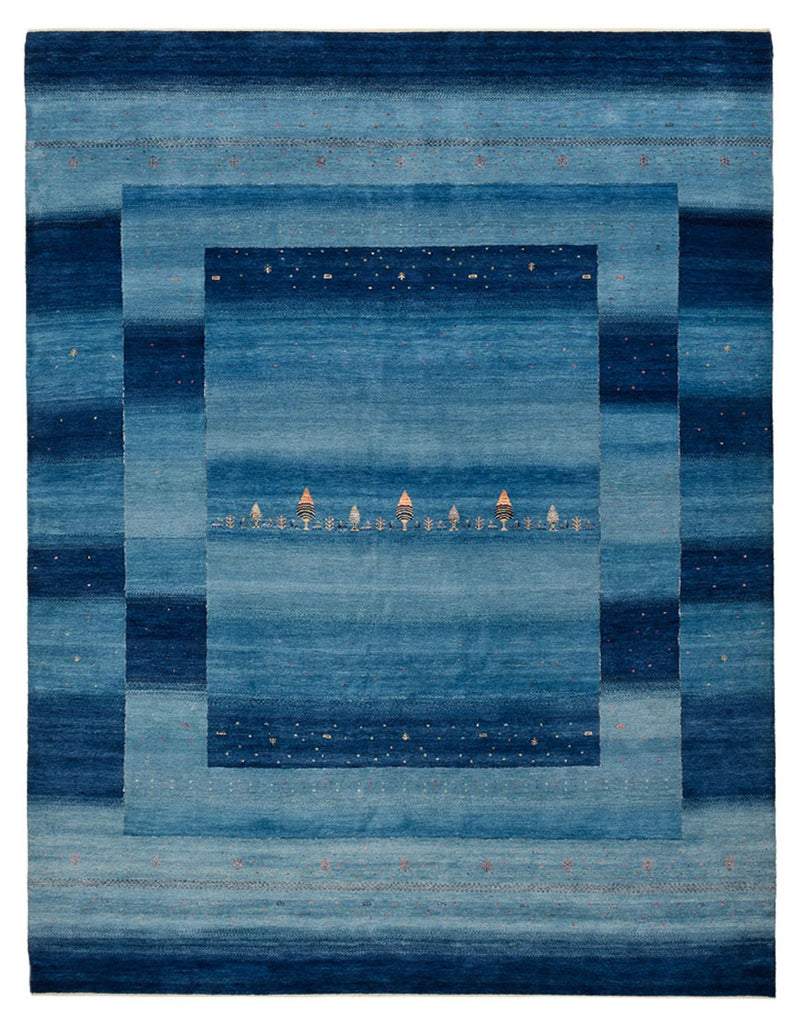Gabbeh-tæppe - Loribaft Indus - 329 x 253 cm - havblå