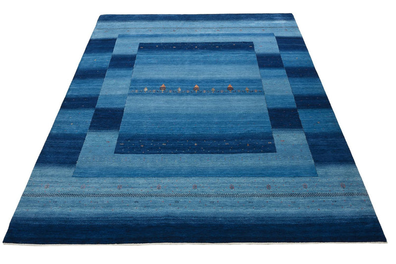 Gabbeh-tæppe - Loribaft Indus - 329 x 253 cm - havblå